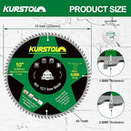 Circular Saw Blade 10 Inch - 80T ABT Wood Cutting Saw Blade with 1” Arbor for Wood, Plastic, Plywood, Particle Boards, Multilayer Boards