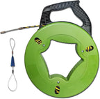 Fish tape wire puller 1/6-Inch x 165-Foot electrical fish tape 165ft PET Diameter 3 Wires Twisted with Guide Spring Optimized Housing and Handle fish tape 【4.5mm*50m】