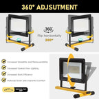 21000 Lumen LED Work Light with Stand -3 Head Portable Work Light 6500 Kelvin Color IP66 Waterproof Tripod Worklights for Job Site Workshop Garage Construction Site Lighting (3-Head)