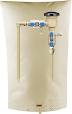 TOHONFOO Backflow Preventer Pipe Insulation Cover (5°F) - Irrigation Sprinkler Valve Insulated Pouch - Water Well Pump Cover - Sturdy 5 Layers for Winter Freeze Protection, 22" W x 34" H, Beige