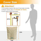 Backflow Preventer Cover Insulated (5˚F) with Thicker 7 Layers Fabric - 24" W x 30" H with Aluminum Foil Backflow Cover for Winter Pipe Freeze Protection - Sprinkler Covers for Outside