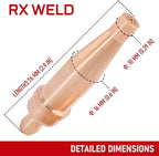 RX WELD 2-1-101 Acetylene Cutting Torch Tips, Fit V-Style Heavy Duty Torch - Pack of 2