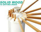 Cylinder Tripod Clothes Drying Rack - 16 Expandable Rods | Standing Octopus Drying Rack Clothing | Space Saving Master | Collapsible Compact for Laundry Room Household & Indoor | Solid Wood