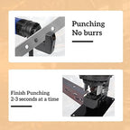 1300W Electric Hydraulic Hole Puncher with 5 Dies (Φ1/4", 3/8", 1/2", 11/16", 4/5") - Angle Steel Punching Machine for Steel, Iron, Aluminum, Copper Plates Mustrod