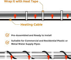 Giraffe Tools 5FT Heating Cable for Pipe with GFCI Heavy-Duty, Self-Regulating, Freeze Protection for Roof, Plastic and Metal Water Pipes 120V 53W, Down to -40℉ (5FT with GFCI)