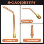 Oxy-Fuel Cutting Torch, Cutting Welding And Heating Outfit With Check Valve, 1-101 Cutting Tip, Welding Nozzle And MFA Heating Nozzle, Cutting Attachment CA2460 Torch Handle, Welding Torch