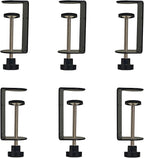 3 inch C-Clamp with Four Small Holes in the back, 6-Pack Adjustable Desk C Clamps for Range 0.35"~3.37", Versatile Clamp for Brake, Parts Assembly, Fastening, Welding, Woodwork, Metal Work