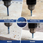 Dry Diamond Core Drill Bit Set,BRSCHNITT1/4 * 5 Diamond Hole Saw& 1/4"*5 Carbide Drill bits with Triangle Shank for Porcelain Tile Ceramic Stone Granite Marble(10pcs)