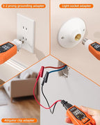 Circuit Breaker Finder Kit with GFCI Outlet Tester for 90-135V AC Circuits,includes Light Socket Adapter, 3-2 Prong Grounding Adapter & Clip adapter,Portable Electrical Tool with Carrying Case