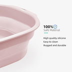 2 Pack Collapsible Wash Basin Set, Foldable Dish Tub, Small Medium Portable Sink for Kitchen, Camping, RV, Baby Bottles, Laundry, Plastic Washbasin -Pink