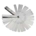 32 Blades Stainless Steel Feeler Gauge for Valves 0.0008-0.04" (0.02-1.00mm) Universal Standard SAE and Metric Offset Valve Thickness Gauge for Spark Plug Piston Measuring Gap Width or Thickness