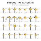 CSOOM 100PCS Router Bits Set - 1/4" Shank, Professional Wood Bits, Tungsten Carbide Milling Bits for Woodworking