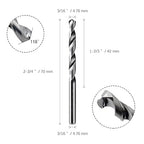 Solid Carbide Jobber Drill Bits 3/16" with Straight Shank and 118° Point Angle, Made from K20 Tungsten Carbide,Applications: for Stainless Steel Alloy Metal, 2pcs, by LU&MN