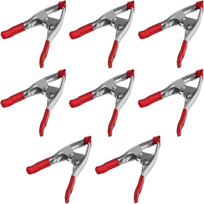 FactorDuty Set of 8-9-Inch Metal Spring Clamp with Red Tip