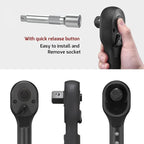 3/4-Inch Drive Click Torque Wrench, Dual-Scale Adjustable Torque Wrench Set with a Hex Key 100-600ft.lb / 135-815Nm