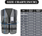 A-SAFETY grey security vest with zipper pockets