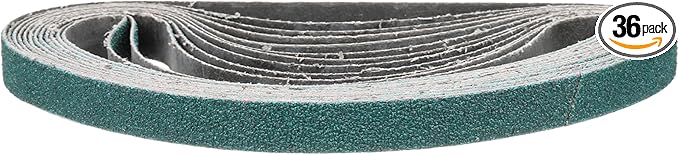 1/2 x 18 Inch Sanding Belt, 36 Pcs 80 Grit Zirconia Knife Sharpener Belts Work Sharpening for Belt Sander Knife Carving Tool Metal Working
