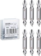 toolant Double-Ended Screwdriver Power Bit,6Pcs 2 Inch PH2/SL6,#2 Phillips Impact Driver Bits,Flat Head Drill Dit Set With Magnetic, Two Sides Screwdriver Bits Set with Storage Case