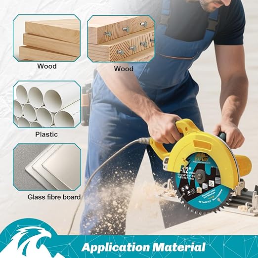 7-1/4 Inch Miter/Table Saw Blades 4pcs, 60 Teeth ATB TCT Fine Finish Wood Cutting Circular Saw Blade with 4/5 Inch Arbor