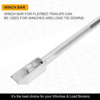 35" Chrome Combination Winch Bar with Square Head,Carbon-Steel Construction and Non-Slip Handle for Winches on Flatbeds and Trucks