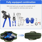 Metal Zip Ties Cutter Stainless Steel Cable Tie Gun Kit Assortment With 150pcs Stainless Steel Zip Ties Heavy Duty Outdoor For Chain Link Fence Parts Exhaust Wrap