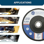 Benchmark Abrasives 7" x 7/8" Premium High Density Jumbo Zirconia Type 27 Flap Discs for Angle Grinder, 7 Inch Sanding Discs, Finishing, Deburring, Rust Removal - Grinding Wheels - (10 Pack) 60 Grit
