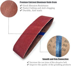 3x21 Sanding Belt, 80 Grit Aluminum Oxide Craftman Belt Sandpaper for Belt Sander 3 x 21,12 Pack (3x21 Inch,80 Grit)