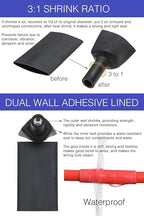 8 FT Diameter 3/8 Inch 3:1 Heat Shrink Tubing Dual Wall Adhesive Lined Marine Grade Electrical Cable Heat-Shrink Insulation Wrap Tube(Black-4Ft, Red-4Ft)