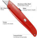 DIYSELF 2Pack Utility Knife Box Cutter Retractable Blade Heavy Duty(Red)