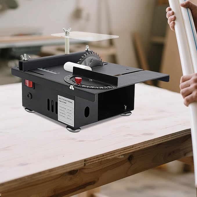 3000RPM Portable Sliding Cut-Off Table Saw | 0-90° Adjustable Mini Cutter for Wood, Plastic & Model Crafts | DIY Woodworking Tool