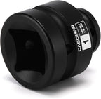 CASOMAN 1/2-Inch Drive x 1-Inch Shallow Impact Socket, SAE, 4-Point Square Socket, 1/2" Drive Axle Nut Socket for Easy Removal of Axle Shaft Nuts, CR-MO