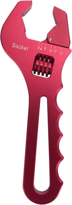 AN Hose Fitting Adjustable Wrench 3AN-12AN Lightweight Aluminum (Red-Non-Marring)