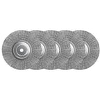 5Pcs 4 Inch Stainless Steel Wire Crimped Wheel Brush with 5/8" Bore for Angle Grinder Derusting Cleaning and Surface Polishing