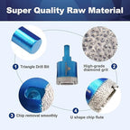 Dry Diamond Core Drill Bit Set,BRSCHNITT 2pcs/Pack 1 3/8 Inch (35mm) Diamond Hole Saw Core Drill Bit with Triangle Shank for Porcelain Tile Ceramic Stone Granite Marble