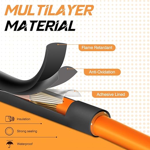 3:1 Heat Shrinkable Tubing with Adhesive Lining,1/8 in'' Marine Grade Dual Wall Shrink Tubing,50 Feet Roll,Insulation Sealing Oil-Proof Wear-Resistant,UL Listed and RoHS Compliant Black