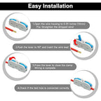 20Pcs Lever Wire Connectors, 1 Conductor Splicing Compact Splitter Docking Terminal Block Electrical Connectors for 26-12 AWG, 600V 32A (Blue)