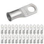 SELTERM 25pcs 4 AWG 5/16" Stud Marine Grade Tinned Copper Battery Cable Lugs, 4 Guage Ring Terminals, UL Wire Lugs Electrical Battery Cable Ends, Tinned Copper Lugs Battery Terminal Connectors