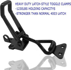 4Pack Heavy Duty Toggle Latch Clamp, 1320lbs 4003 Latch-Style Toggle Clamp with Lock Hook, Pull Action Latch with Catch Plate, Metal Quick Release Draw Latch for Trunk Jig Smoker Door Tool Boxes