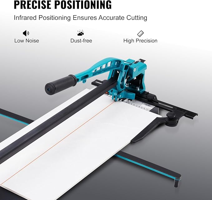 VEVOR Manual Tile Cutter, 32 inch, Porcelain Ceramic Tile Cutter with Tungsten Carbide Cutting Wheel, Infrared Positioning, Anti-Skid Feet, Durable Rails for professional installers or beginners