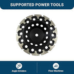 Benchmark Abrasives 7 Inch Concrete Grinding Wheel Threaded T-Type Diamond Cup Wheel with 5/8"-11 Arbor Hole for Masonry, Natural Stone, Concrete Grinding Wheel - Angle Grinder Attachments (7”)