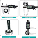 Kynup Micrometer Caliper Tool, 12Inch Digital Caliper, Vernier Caliper with Stainless Steel, Large LCD Screen, Auto - Off Feature, Inch Metric Fraction Conversion
