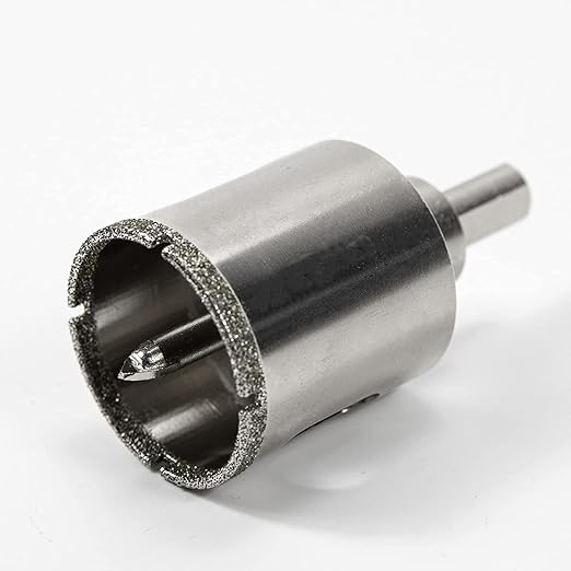 Drilax 2" Diamond Hole Saw | Removable Pilot Pin & Triangular 3/8" Shank | Wet Drilling for Ceramic, Porcelain, Tile, Quartz, Granite, Marble | Large Pipe & Drain Holes