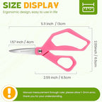 25Pack 5" Small School Student Pointed-Tip Craft Kids Scissors, Stainless Steel Blades Comfort Grip 5 Inch Safety Scissors Bulk for Kids Children Toodler Cutting Paper Crafting