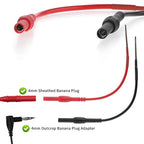 2 PCS Spoon Back Probe, Silicon Flexible Test Back Probe Pins Bendable Spoon Multimeter Test Extention Power Probes Compatible with 4mm Banana Plug for Wire Piercing Car Repairing Electrical Testing
