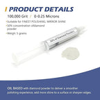 SCOTTCHEN Diamond Polishing Paste,100,000 Grit 0-0.25 Microns Lapping Compound with 50% Concentration of Diamond Powders for Jewelry, Metal, Ring, Glass, Coin,etc.-5 Gram