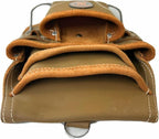 Supreme Leather Tool Pouch for Construction Carpenter Tool Bag Electrician's Pouch | 10 Pockets 2 Stainless Steel Hammer Holders Top Grain Leather Bag