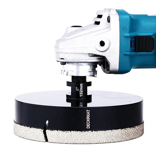 6 Inch Diamond Hole Saw, 152mm Tile Hole Saw Drill Bit Diamond Tipped for Granite Marble Ceramic Glass Porcelain Quartz Tiles Stones Countertop, Core Drill Bits with 5/8-11 Thread for Angle Grinders
