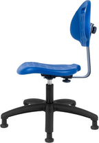 Chair Master Table Height Chair/Stool-Easy to Clean! Deluxe Ergonomic Polyurethane Chair. 5" of Height Adj (15.5"-20.5") 450 lb Capacity. Automotive, Lab, Garage, Home, Office (Glides, Blue)