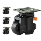 VEVOR Leveling Casters Set of 4, 2.5" Heavy Duty with Upgraded Ratchet Handle Design kit Capacity 4400 lbs, 360 Degree Swivel Caster Wheels, Adjustable Casters with Feet for Furniture, Equipment
