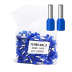 Fidioto AWG12 Wire Ferrules Terminals, 250pcs AWG12 Terminal Connector Wire Insulated Cord Pin Ends Terminals for Electric, Industrial, Chemical Industry, Power Control System, etc.